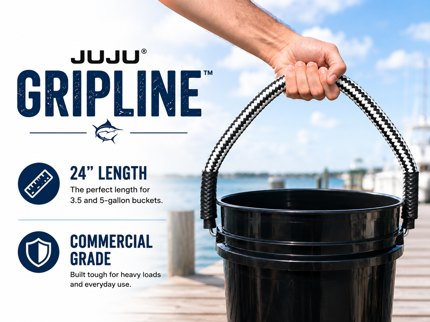 JUJU GripLine™ Heavy-Duty Rope Bucket Handle