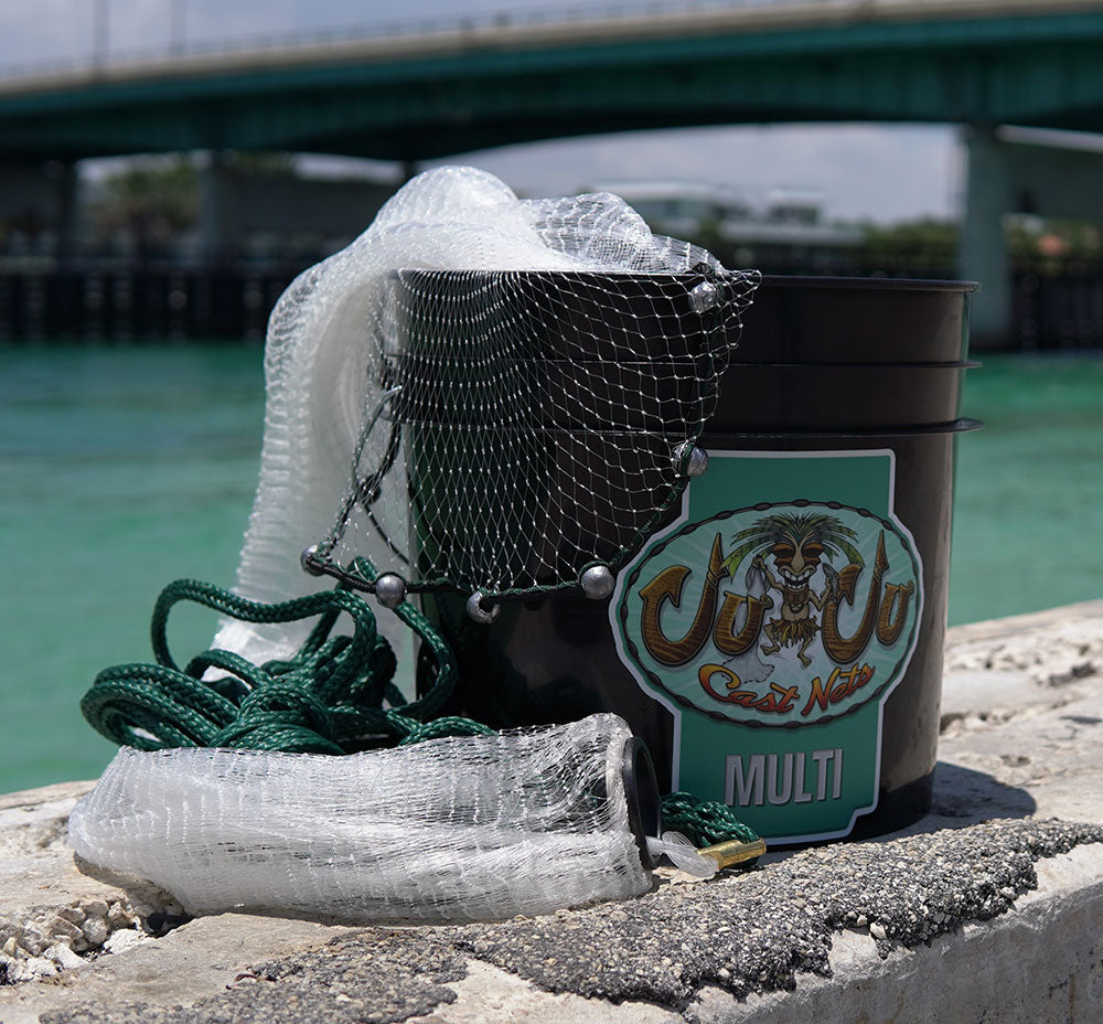 8ft 3/8" Cast Net JUJU Multi Series | Livebait.com 8ft 3/8" Cast Net JUJU Multi Series | Livebait.com
